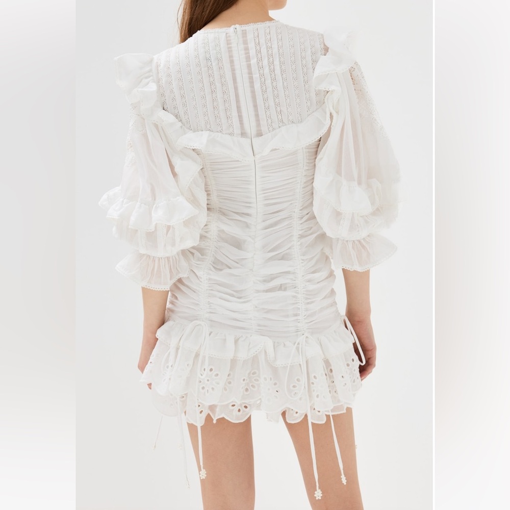 Farm Rio White Lace Organic Cotton Mini Dress - Picture 3 of 7